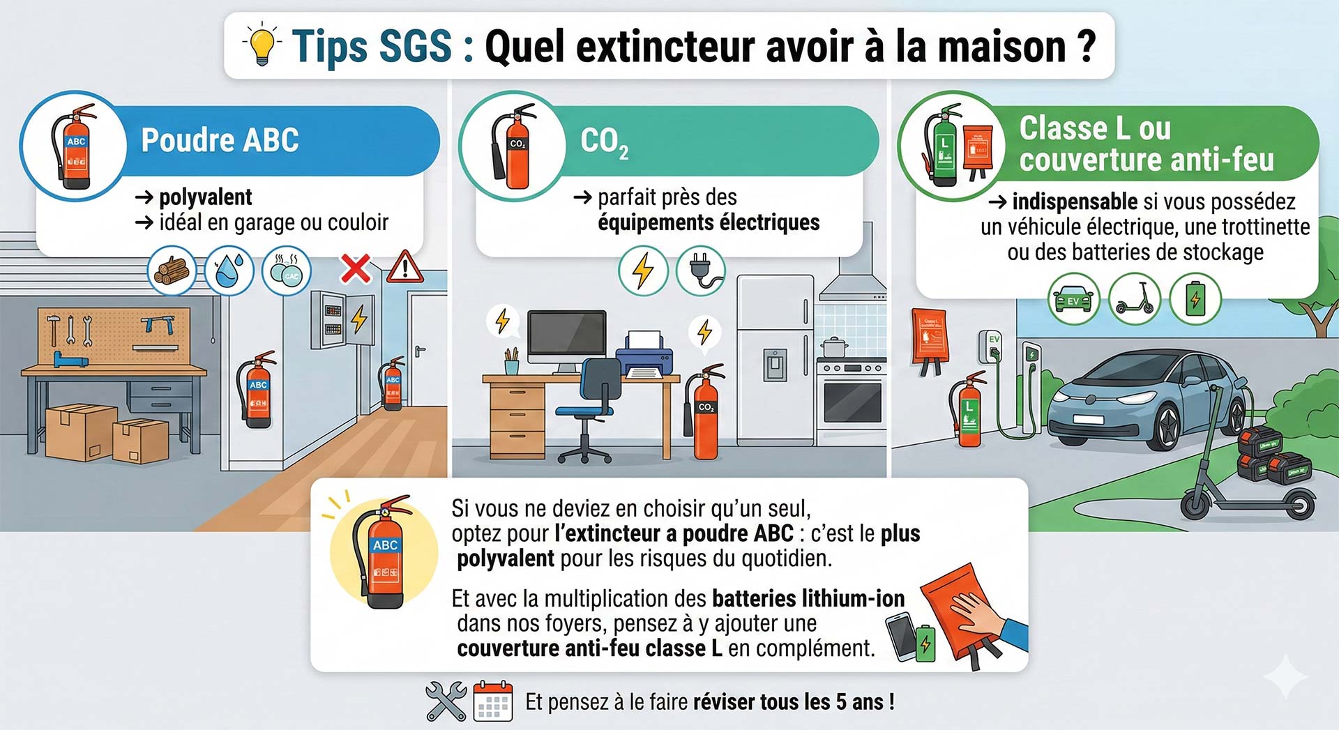 Quels extincteurs avoir à la maison